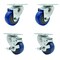 Service Caster 3.5 Inch Blue Polyurethane Wheel Swivel Top Plate Caster Set with 2 Brakes SCC SCC-20S3514-PPUB-BLUE-TP3-2-TLB-2 - alternate 1